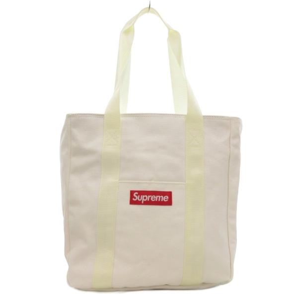 【中古】シュプリーム SUPREME 美品 Box Logo キャンバス トートバッグ ボックスロゴ 白 ホワイト /NU メンズ Supreme（シュプリーム） 美品 Box Logo キャンバス トートバッグ