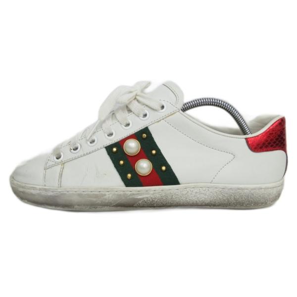 【美品】グッチ　GUCCI エース　シェリー　スニーカー　グリッター GUCCI（グッチ） GUCCI ACE エース パールスタッズ ローカット