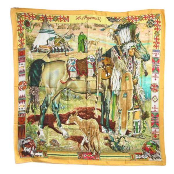 HERMES（エルメス） 美品 カレ 90 Les Cheyennes シャイアン族