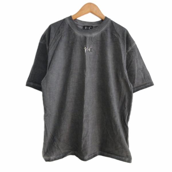 【中古】サグクラブ THUG CLUB 24SS ガーメントダイ BASICK Tシャツ スタッズ 製品染め 半袖 2 グレー TC24TS1502 サグクラブ THUG CLUB 24SS ガーメントダイ BASICK Tシャツ スタッズ