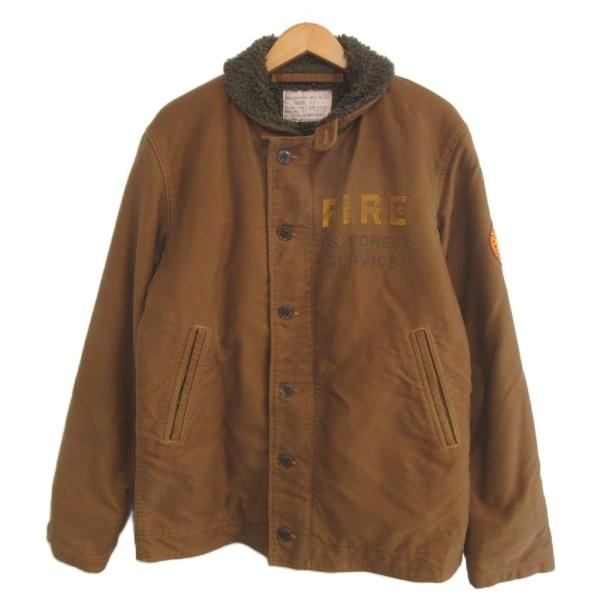 フリーホイーラーズ FREEWHEELERS ブートレガーズ BOOTLEGGERS 希少 DOCKER JACKET OM-1235 N1 デッキジャケット 42 茶 ブラウン