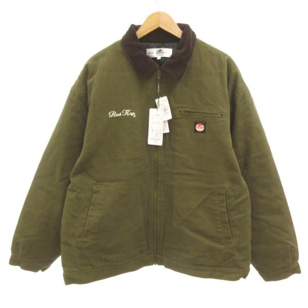 未使用品 レッドキャップ RED KAP タグ付き ダックキャンバスジャケット ブルゾン 中綿 ジップアップ XL カーキ 緑 グリーン /JS