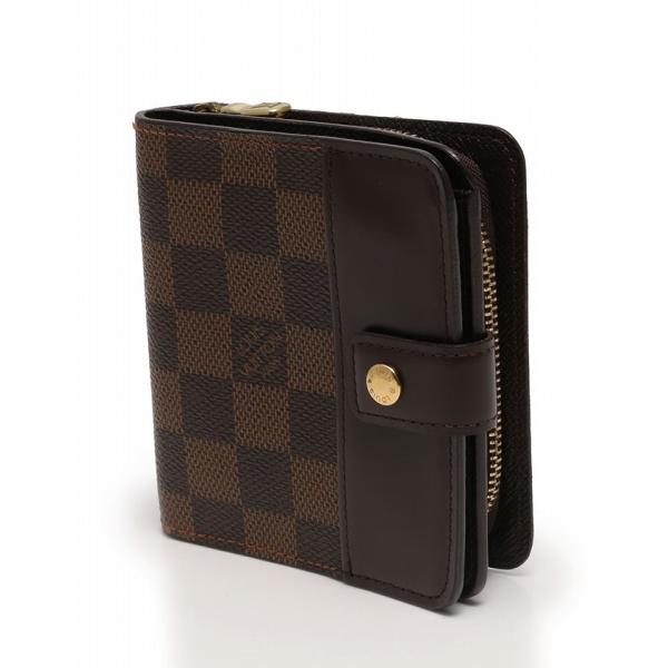 ルイヴィトン Louis Vuitton Vuitton 財布 レザー 二つ折り コンパクトジップ 小物 ダミエ エベヌ 茶色 ブラウン 小物 Pvc レザー N レディース 中古 ベクトル 古着 114 ブランド古着販売のベクトル