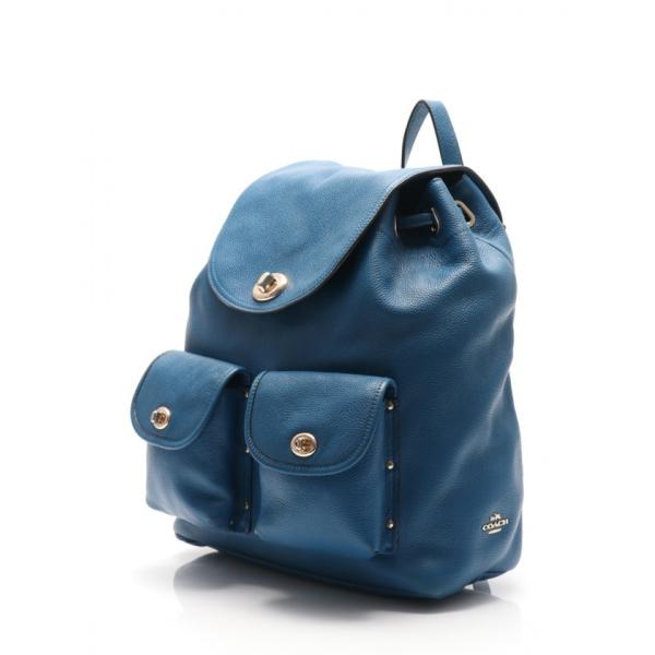 コーチ 古着 Coach 青 バックパック ターンロック タイ リュックサック 青 レザー レザー メンズ レディース ユニセックス 中古 ベクトル 古着 114 ブランド古着販売のベクトル