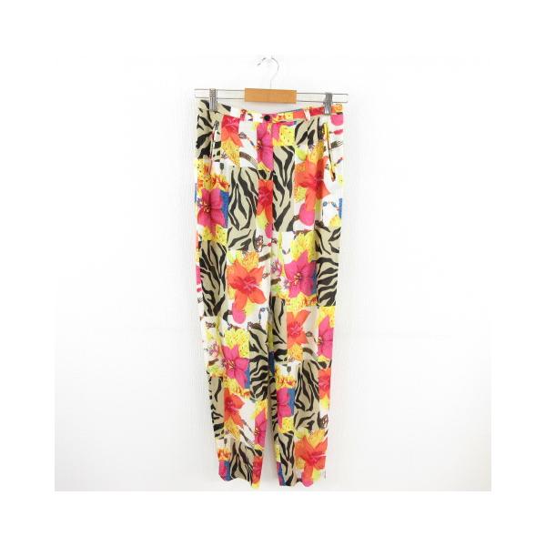 ルイフェロー LOUIS FERAUD テーパードパンツ ロング 花柄 オフ  