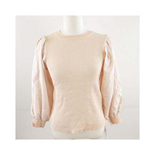 未使用級　ドゥロワー　薄ピンク　ベージュ　セーター 長袖　コットン　スウェット 未使用級 ドゥロワー 薄ピンク ベージュ セーター 長袖 コットン