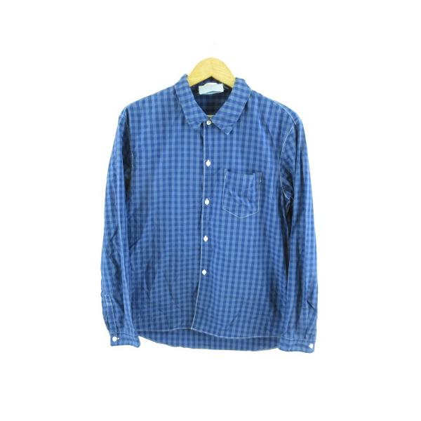 ディガウェル DIGAWEL シャツ 長袖 チェック 青 1 *T798 メンズ