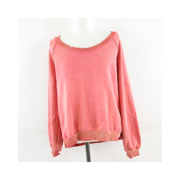 シニカル CYNICAL トレーナー スウェット 長袖 ダメージ加工 赤 02