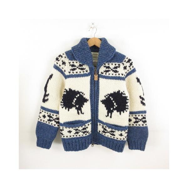 【中古】ベイフロー BAYFLOW グランテッド granted ニットカーディガン ジップアップ 長袖 青 オフホワイト メンズ ベイフロー BAYFLOW グランテッド granted ニットカーディガン ジップ