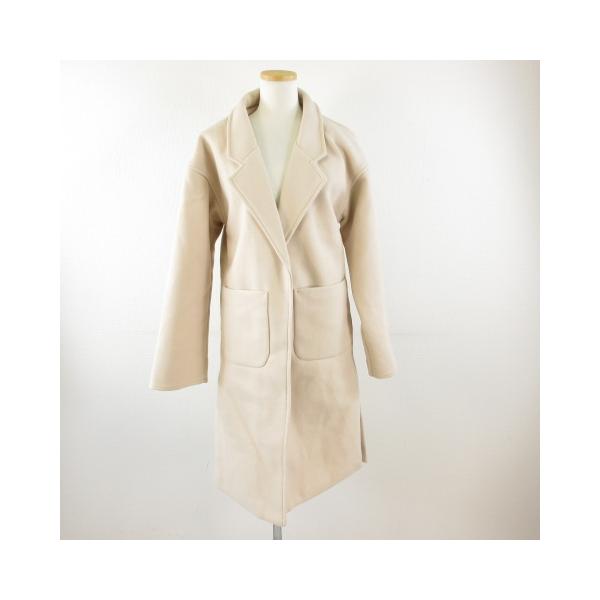 ピンクベージュ 中綿ロングコート LAN SE ロングコート 長袖 中綿 ピンクベージュ S *T498 レディース