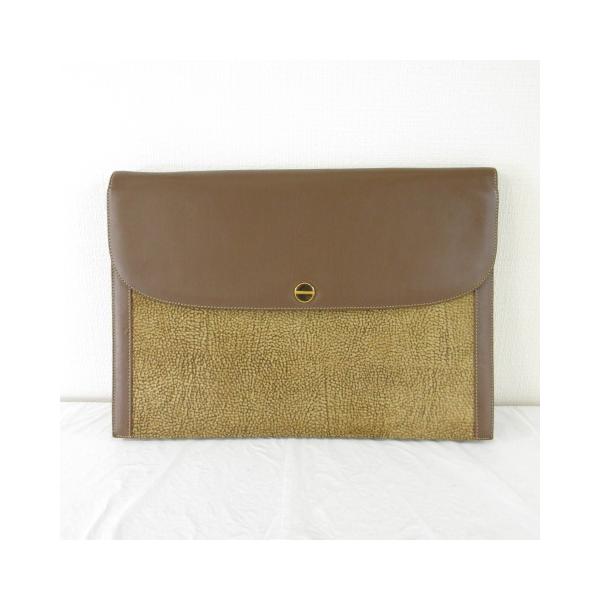 【中古】ボルボネーゼ BORBONESE by redwall クラッチバッグ レザー 茶 *T318 レディース ボルボネーゼ BORBONESE by redwall クラッチバッグ レザー 茶 *T318