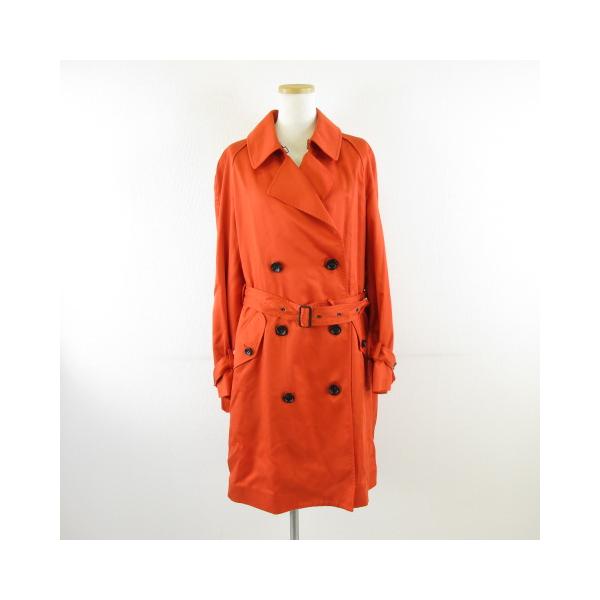 【中古】コーチ COACH トレンチコート ロング 長袖 オレンジ M *A617 レディース COACH（コーチ） トレンチコート ロング 長袖 オレンジ M *A617