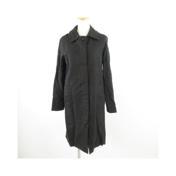 ポール＆ジョー PAUL&amp;JOE ステンカラーコート 長袖 ロング ドット 黒 38 *T222 レディース