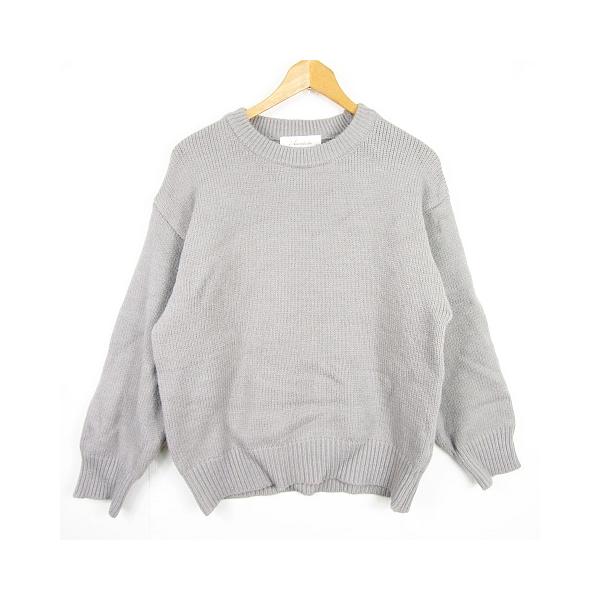 ホワイト長袖セーター・グレー袖 Alicedudu ニット セーター 長袖 L グレー シンプル kz9217