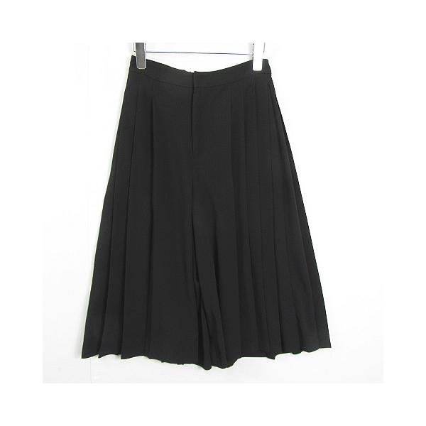 ロペピクニック ROPE Picnic スカンツ パンツ ガウチョ プリーツ ストレッチ 36 ブラック kz12393 レディース