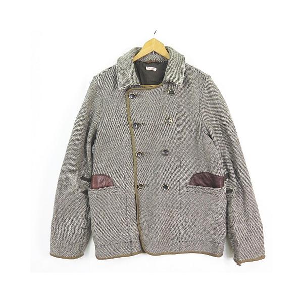 【中古】キャピタル kapital ウール リネン ツイード ピージャケット Pジャケット 2 ブラック/カーキ/アイボリー 2sa6866 キャピタル kapital ウール リネン ツイード ピージャケット P