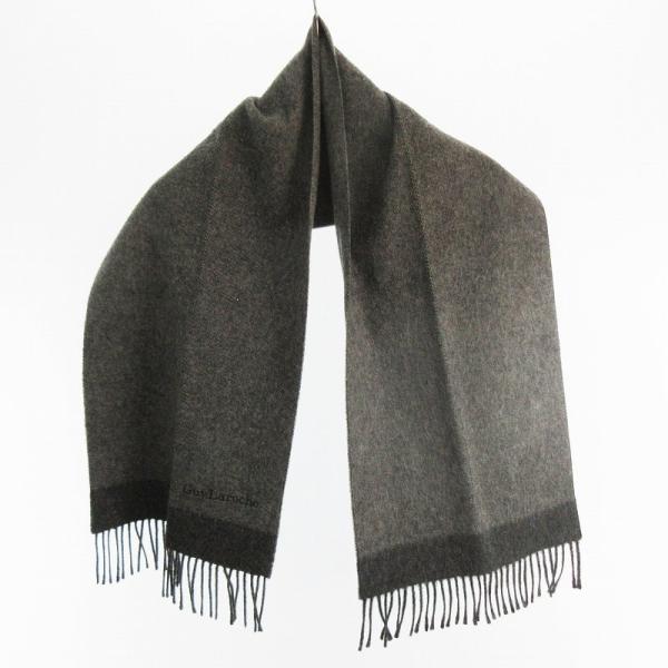 ギラロッシュ Guy Laroche マフラー ロゴ 刺繍 グレー 130cm×30cm