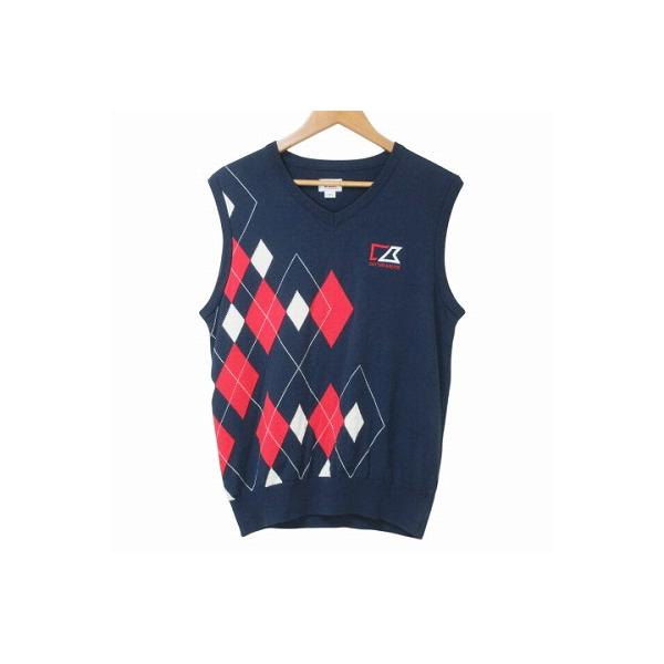 新品 CUTTER&BUCK アーガイル柄 モックネック ゴルフニット L