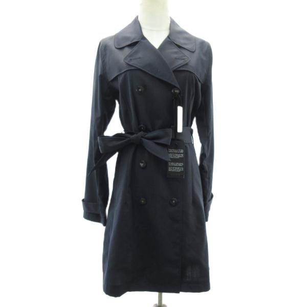 美品 TATRAS ダブル トレンチコート ネイビー ポーランド製 Mサイズ 未使用品 タトラス TATRAS タグ付き ウール トレンチコート ダブル