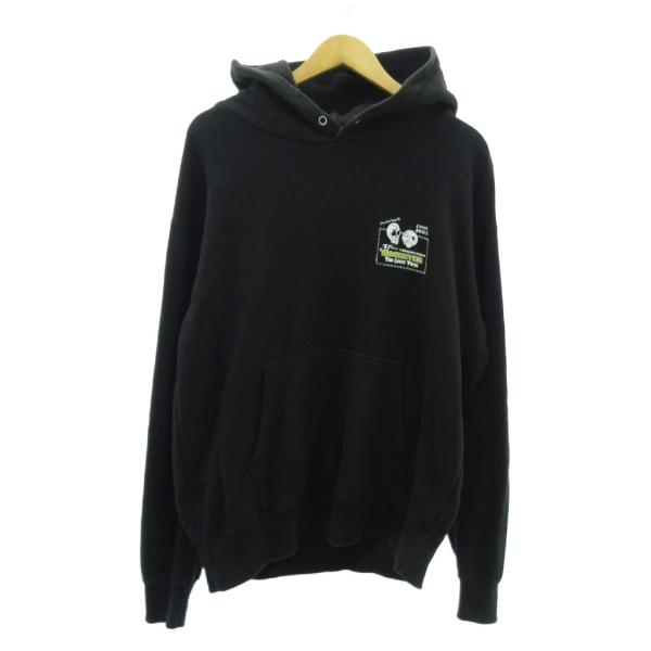 【中古】グレートフロッグ The great frog × ムーンアイズ mooneyes コラボ プルオーバー パーカー フーディ L 黒 グレートフロッグ The great frog × ムーンアイズ mooneyes コラボ
