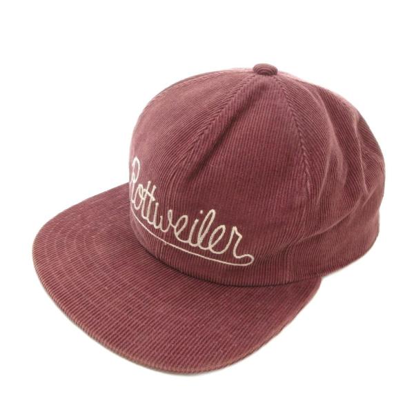 ロットワイラー ROTTWEILER 美品 キャップ 帽子 刺繍 コーデュロイ
