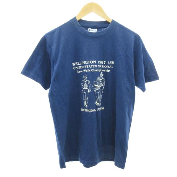 ヘインズ Hanes 90s マラソン Tシャツ USA製 米国製 半袖 紺 ネイビー