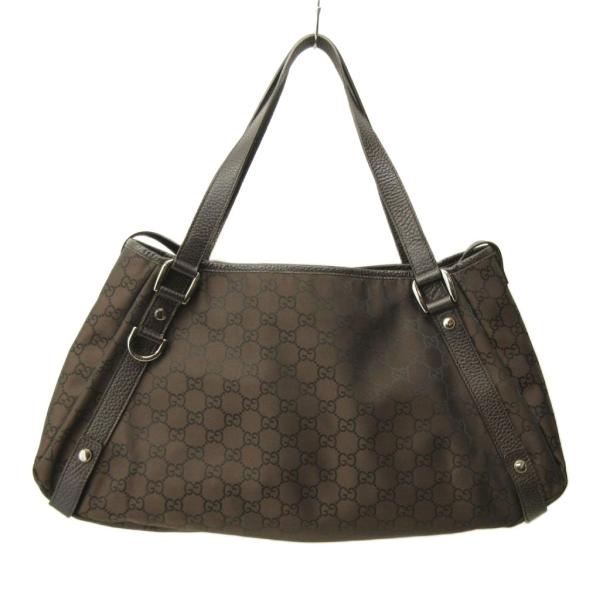 GUCCI（グッチ） 美品 GG アビー トートバッグ 総柄 ナイロン レザー