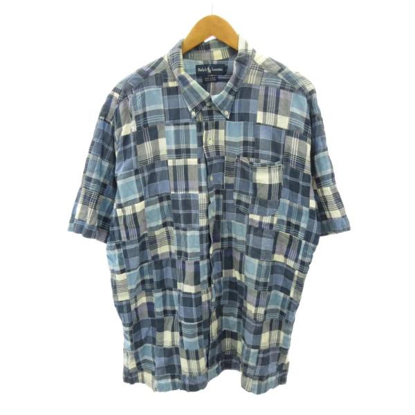 90s ラルフローレンパッチワーク半袖シャツ　BOB CAMP XL POLO RALPH LAUREN（ポロ・ラルフローレン） ラルフローレン RALPH
