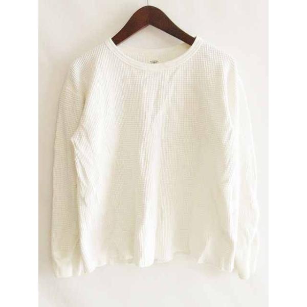 【中古】ザフィットウェルブランド THE FHITWEAL BRAND カットソー 長袖 ワッフル生地 コットン 100 無地 白 38 メンズ ザフィットウェルブランド THE FHITWEAL BRAND カットソー 長袖