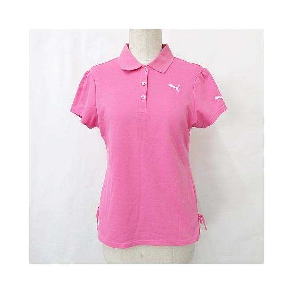 プーマ PUMA ポロシャツ ゴルフ 半袖 刺繍 ロゴ ピンク M