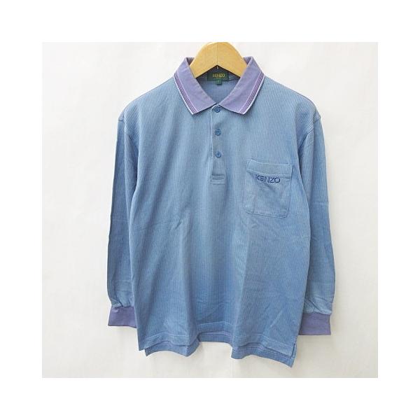 ケンゾー KENZO GOLF ゴルフ ポロシャツ 長袖 ロゴ 刺繍 ストライプ