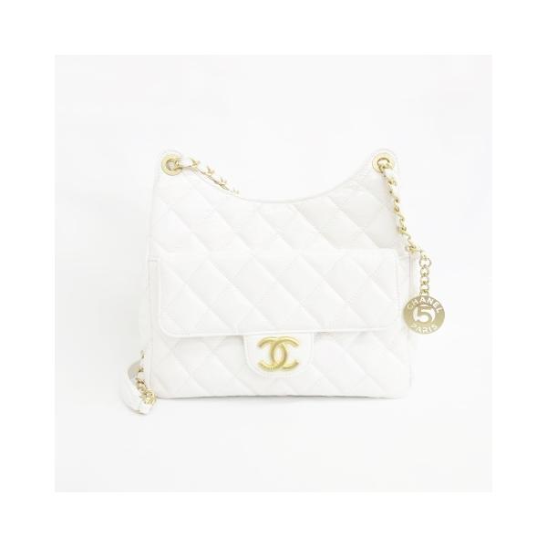 【中古】シャネル CHANEL ホーボーバッグ ショルダーバッグ マトラッセ チェーン ココマーク ホワイト 白 ゴールド CHANEL（シャネル） ホーボーバッグ ショルダーバッグ マトラッセ