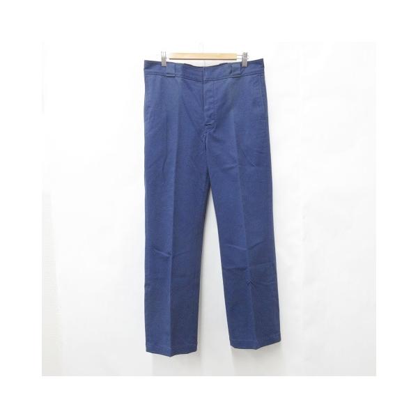 【中古】プラダ PRADA パンツ チノパンツ ワイド ストレート ロング ボタンフライ 紺 ネイビー 48 ☆AA★  メンズ PRADA（プラダ） パンツ チノパンツ ワイド ストレート ロング ボタン