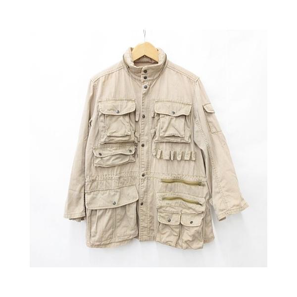 ポロラルフローレン ウールサファリジャケット ベージュ×ブラウン S アメリカ製 ポロラルフローレン ウールサファリジャケット ベージュ×ブラウン S