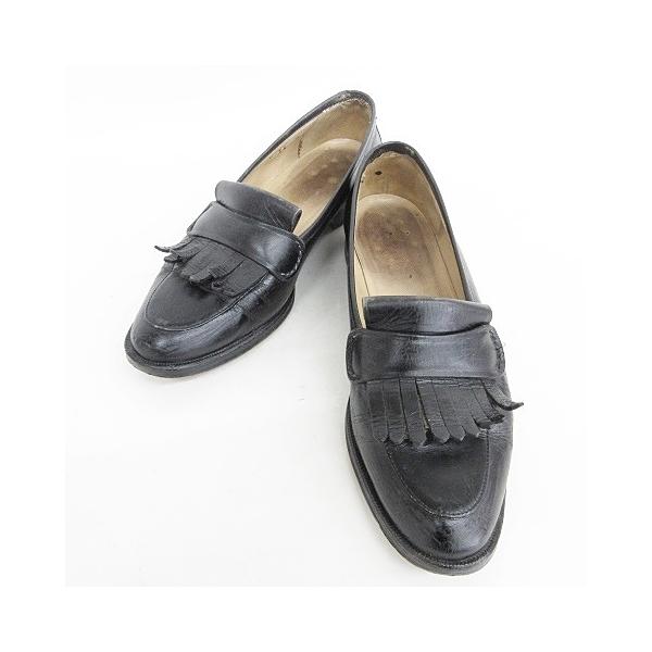 【中古】グッチ GUCCI vintage old ローファー フリンジローファー スリッポン レザー 革靴 ブラック 黒 36C ☆AA★ GUCCI（グッチ） GUCCI vintage old ローファー フリンジローファー