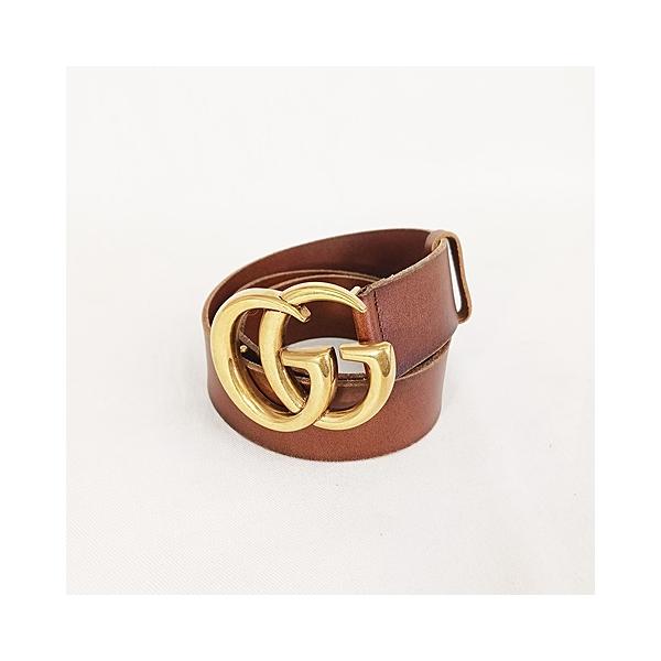 GUCCI（グッチ） ベルト GG マーモント レザー ブラウン 茶 ゴールド