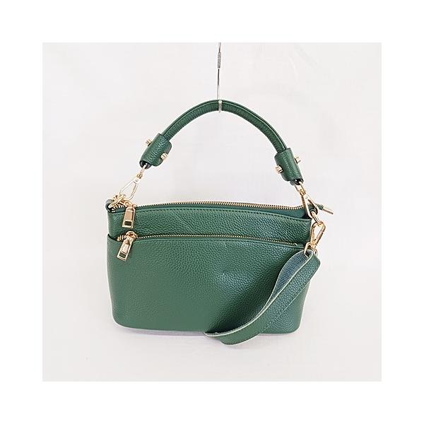 ＜中古美品＞ Ryu／2Wayレザーショルダーボディバッグ（グリーン） Anmato Japan ハンドバック ショルダーバック 2WAY レザー グリーン 緑