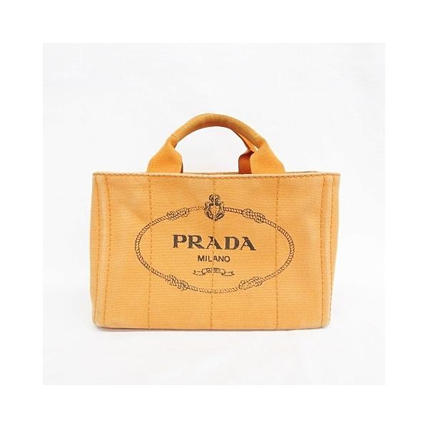 PRADA（プラダ） カナパ S ミニ トートバッグ キャンバス オレンジ