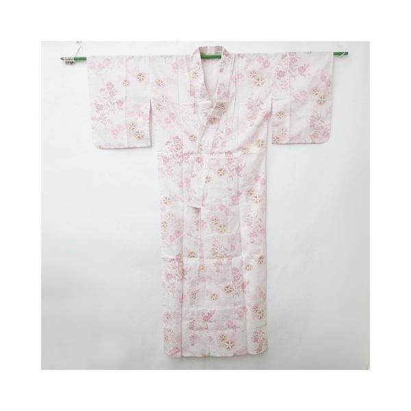 ユニクロ UNIQLO 浴衣 3点セット 帯 巾着 花柄 綿 ピンク フリー レディース