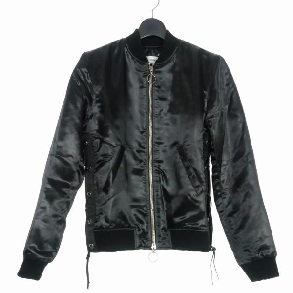 【中古】未使用品 LPD NEW YORK サテン リバーシブル スタッズ MA-1 ボンバージャケット M 黒 未使用品 エルピーディー ニューヨーク LPD NEW YORK サテン