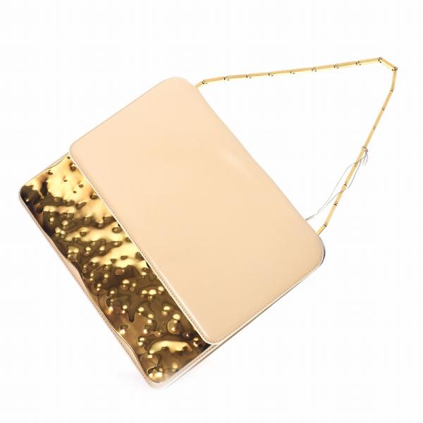 【中古】未使用品 マルニ MARNI 19SS Cache bag レザー スクエア ハンドバッグ ベージュ ゴールド  BMMP0014X0 MARNI（マルニ） 未使用品 MARNI 19SS Cache bag レザー スクエア