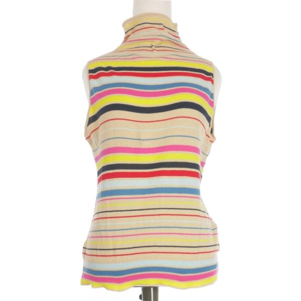 【着用3回】Rene♡ルネ　コットンサマージャケット　ボーダー♡ホワイト セール】 コットンポリエステルコイルヤーン クルーネックプル