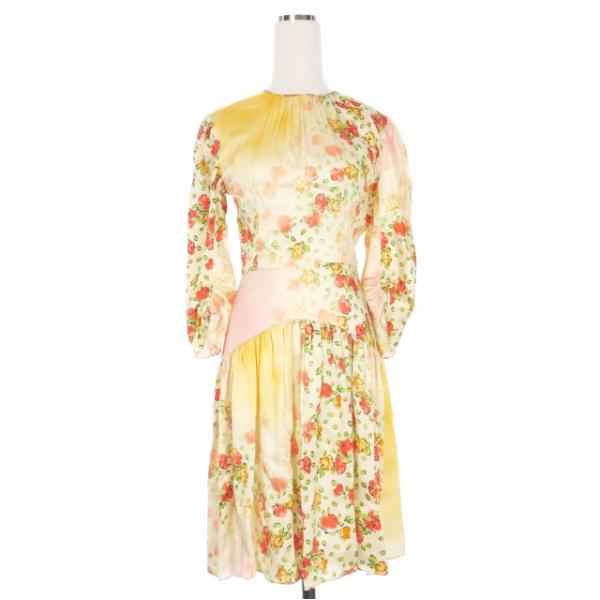 【中古】マルニ MARNI フローラルプリント ワンピース ドレス 七分袖 40 アイボリー ABMA0917A1 国内正規 レディース MARNI（マルニ） フローラルプリント ワンピース ドレス 七分袖 40