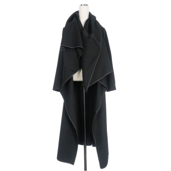 コムデギャルソン　黒　ウール　ロングコート コムデギャルソン COMME des GARCONS 90s ウールギャバ ドレープ