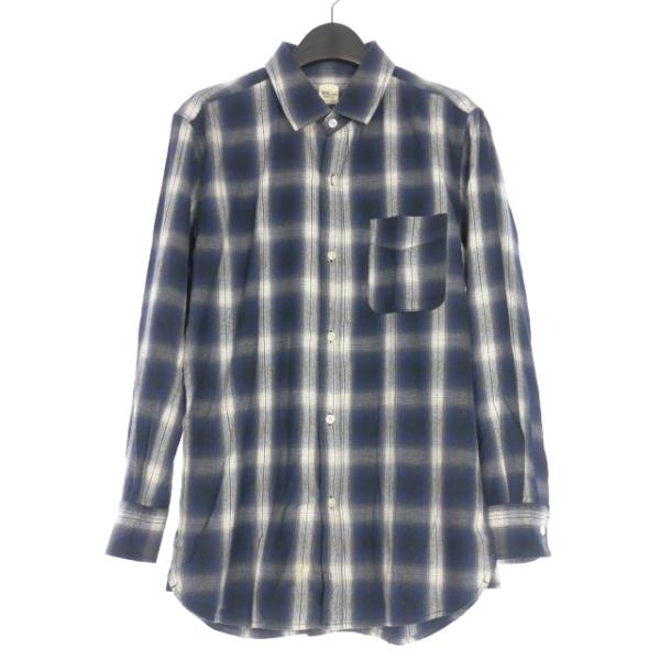 新品未使用RON HERMAN限定MADISON BLUE チェック柄長袖シャツ ロンハーマン Ron Herman オンブレチェックシャツ 長袖 M