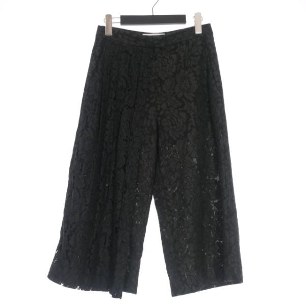 【中古】エムエスジーエム MSGM レース ワイドパンツ スラックス 42 ブラック 黒 2041MDB07 レディース エムエスジーエム MSGM レース ワイドパンツ スラックス 42 ブラック