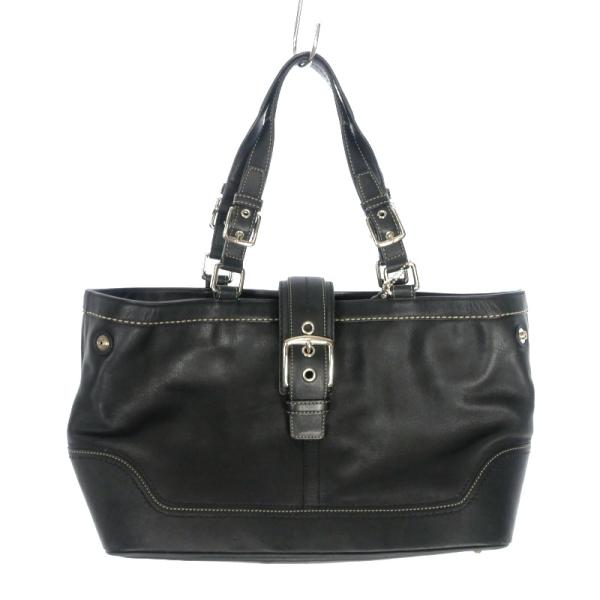 COACH ブラックレザー ハンドバッグ ZB0072 COACH ブラックレザー