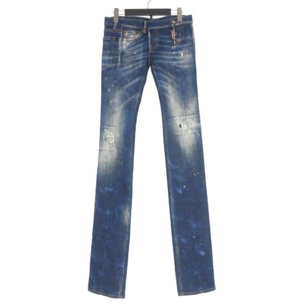 【中古】未使用品 DSQUARED2 23AW Super Low Waist Sharpei ダメージ加工 ローライズ スリムフィットジーンズ  36 DSQUARED2（ディースクエアード） 未使用品 DSQUARED2 23AW Super Low