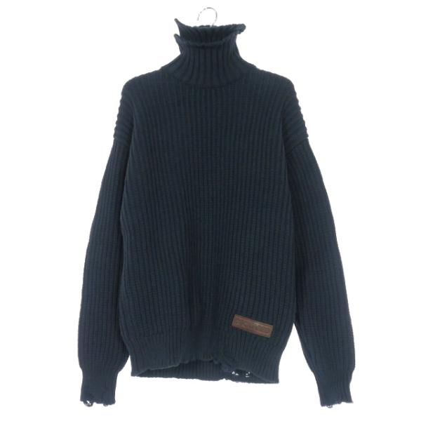 【中古】未使用品 ディースクエアード DSQUARED2 23AW ブロークンスティッチ ダブルニット ハイネック ダメージ加工 DSQUARED2（ディースクエアード） 未使用品 DSQUARED2 23AW ブロークン