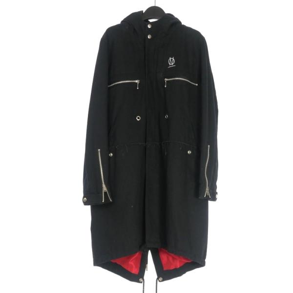 【中古】ナインティナインパーセントイズ 99%IS バックプリント モッズコート ジャケット 3 ブラック 黒 NN08-HC04-A ナインティナインパーセントイズ 99%IS バックプリント モッズコート